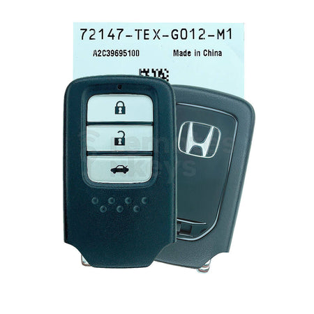 Honda Civic/City/Jazz 2015-2021 Original 3 Buttons Smart Remote Key ID47 433MHz 72147 TEX G01 FCC ID: KR5V2X
