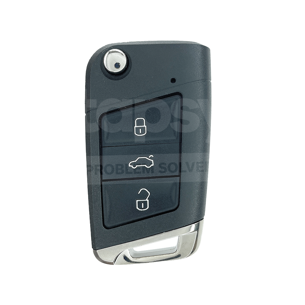Volkswagen VW MQB 2015 Flip Remote Key Shell 3 Buttons HU162T Chrome