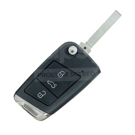 Volkswagen VW MQB 2015 Flip Remote Key Shell 3 Buttons HU162T Chrome