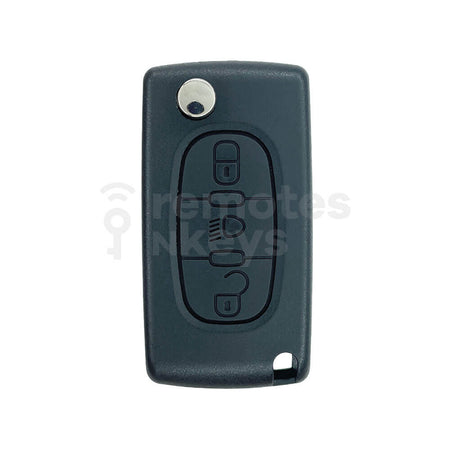 Peugeot/Citroen 3 Buttons Flip Remote Key Shell/Case With Lamp Button HU107T