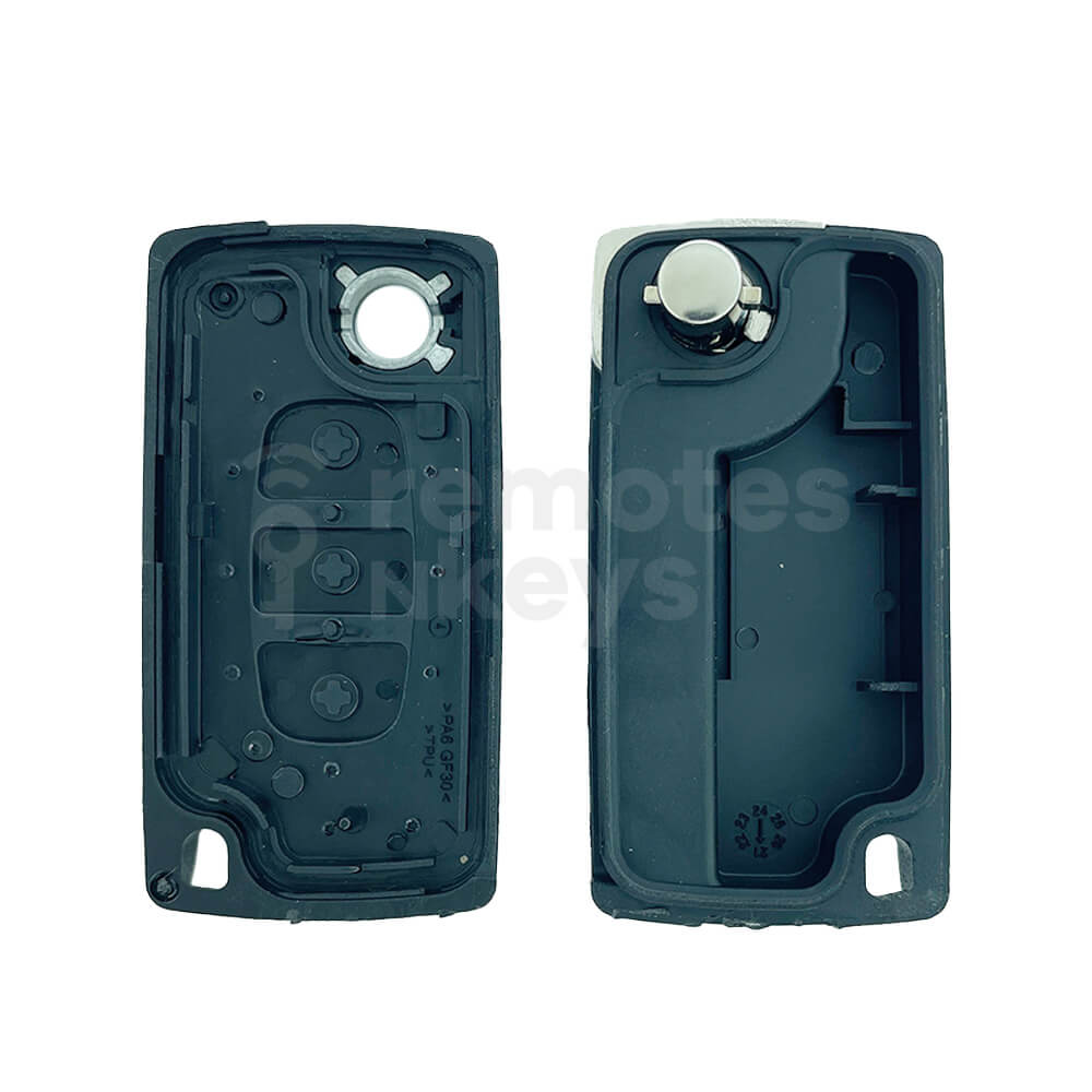 Peugeot/Citroen 3 Buttons Flip Remote Key Shell/Case With Lamp Button HU107T