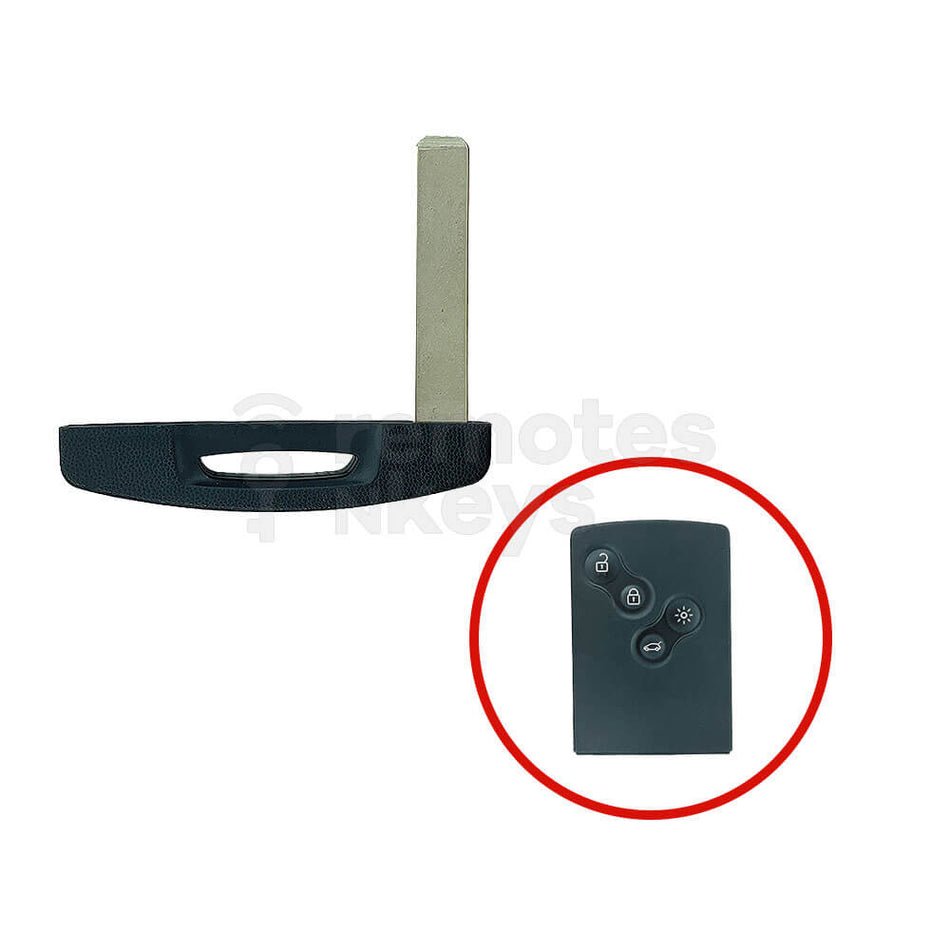 Renault Smart/Slot Card Style Remote Key Emergency Blade VA2 One Side (Fits Aftermarket Remotes)