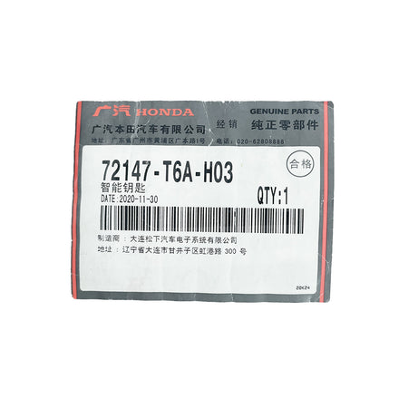 Honda Odyssey 2017-2021 Genuine 4 Buttons Smart Remote Key ID47 433MHz 72147-T6A-H03 FCC ID: HK1310A