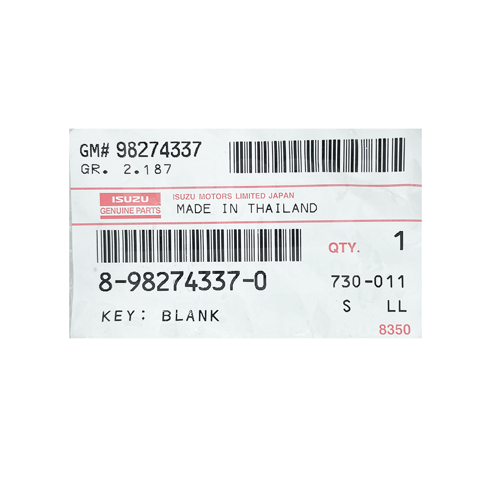 Isuzu/Holden D-Max/Colorado 2 buttons Remote Key 433MHz 95712177