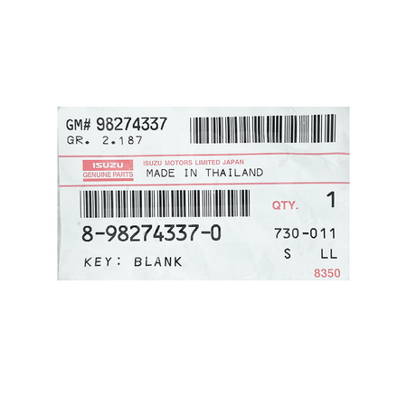 Isuzu/Holden D-Max/Colorado 2 buttons Remote Key 433MHz 95712177