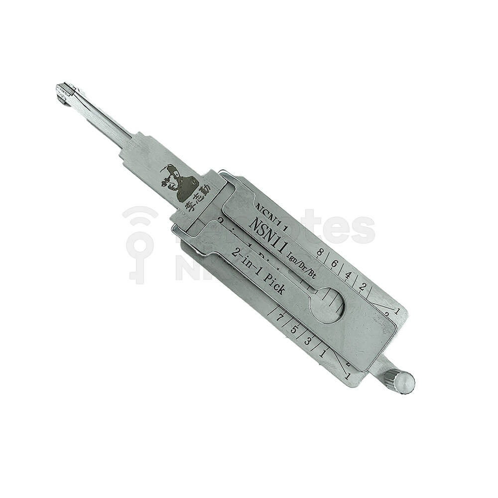 Nissan/Subaru Original Lishi 2-in-1 Pick Decoder Tool NSN11-AG (8 Cuts) Door/Ignition/Boot