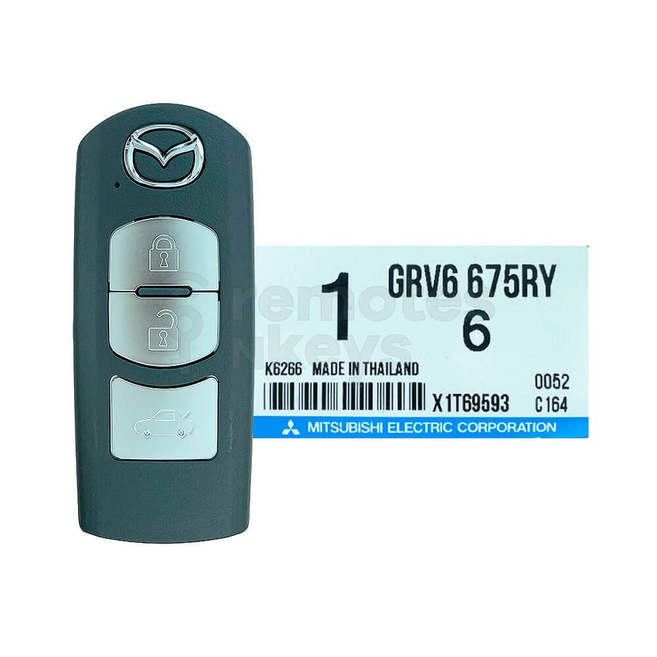 Mazda 3/6 2017-2019 Genuine 3 Buttons Smart Remote Key ID49 433MHz GRV6-675RY FCC ID: SKE13E-02