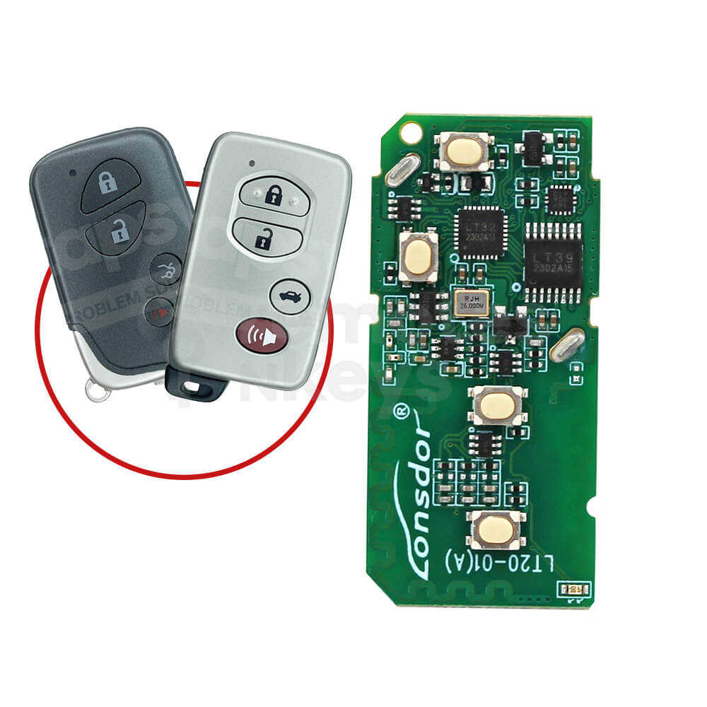 Lonsdor LT20-01J0 Universal Smart Remote PCB For Toyota Lexus Subaru 4 Buttons 433 / 315 MHz