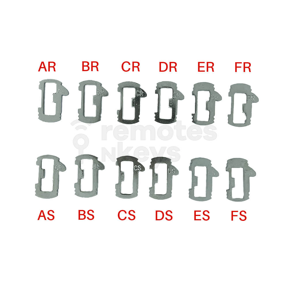 Citroen/ Mercedes/ Nissan/ Opel/ Peugeot/ Renault Lock Wafer Set (VA2) - 12 Different Sizes
