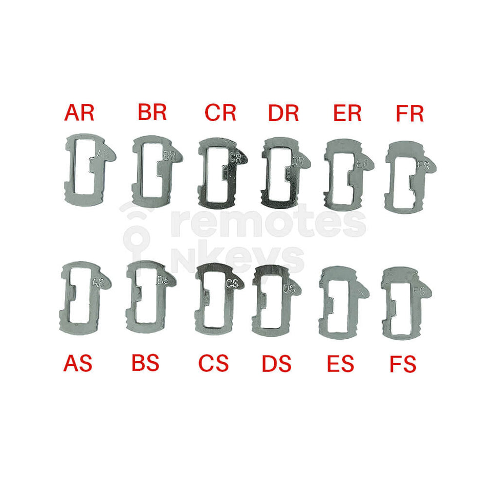 Citroen/ Mercedes/ Nissan/ Opel/ Peugeot/ Renault Lock Wafer Set (VA2) - 12 Different Sizes