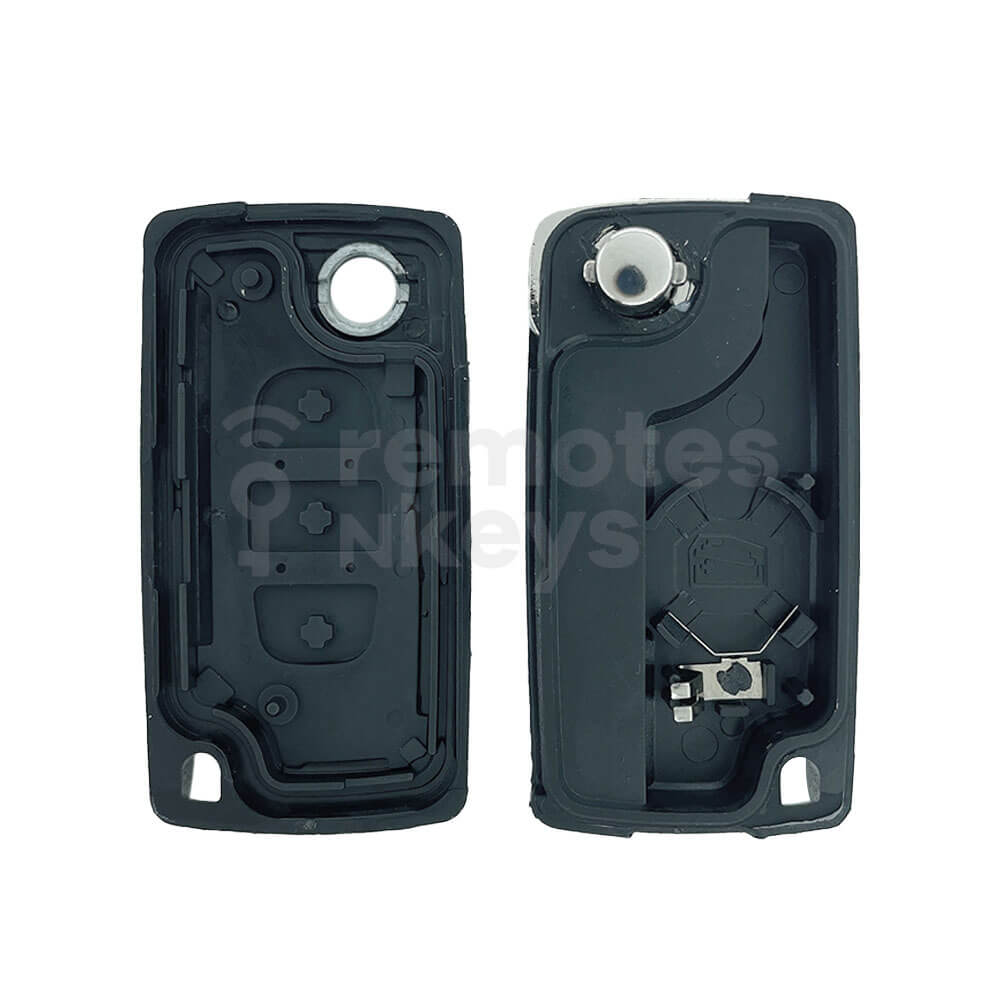 Peugeot/Citroen 3 Buttons Flip Remote Key Shell/Case With Boot Button HU107T Blade(With Battery Holder)