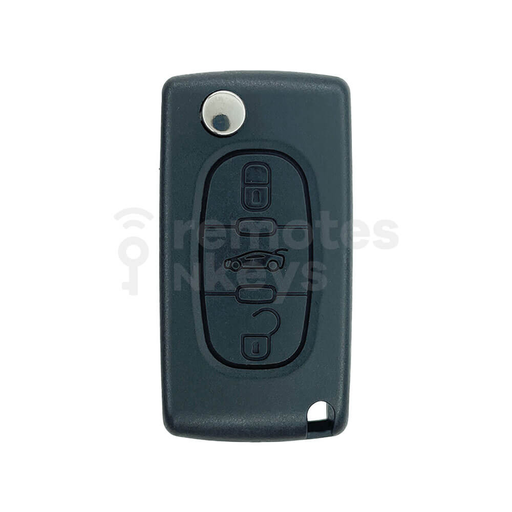 Peugeot/Citroen 3 Buttons Flip Remote Key Shell/Case With Boot Button HU107T Blade(With Battery Holder)
