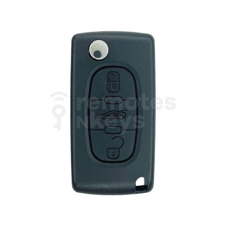 Peugeot/Citroen 3 Buttons Flip Remote Key Shell/Case With Boot Button HU107T Blade(With Battery Holder)