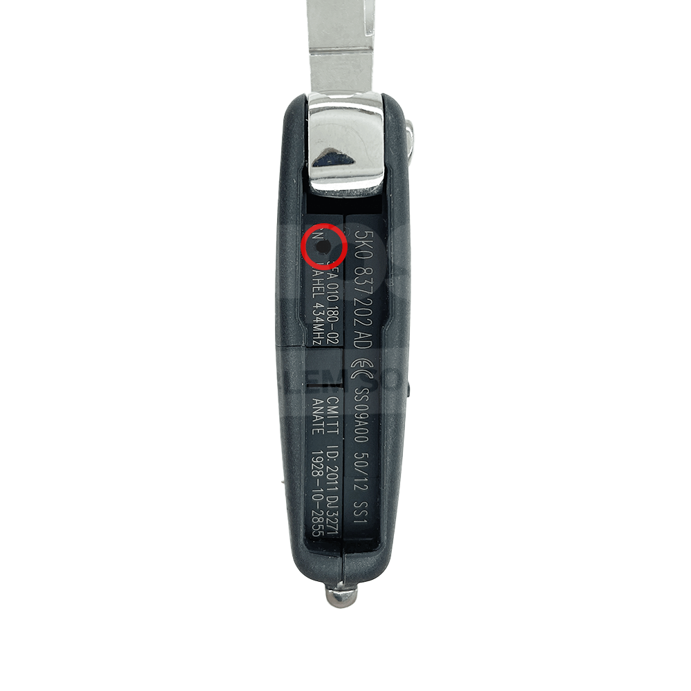 Volkswagen VW Flip Remote Key Shell UDS 2 Buttons