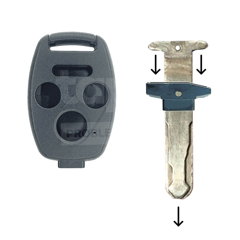 HONDA 3+1 Buttons Remote Shell Head (No Key Cutting Required)