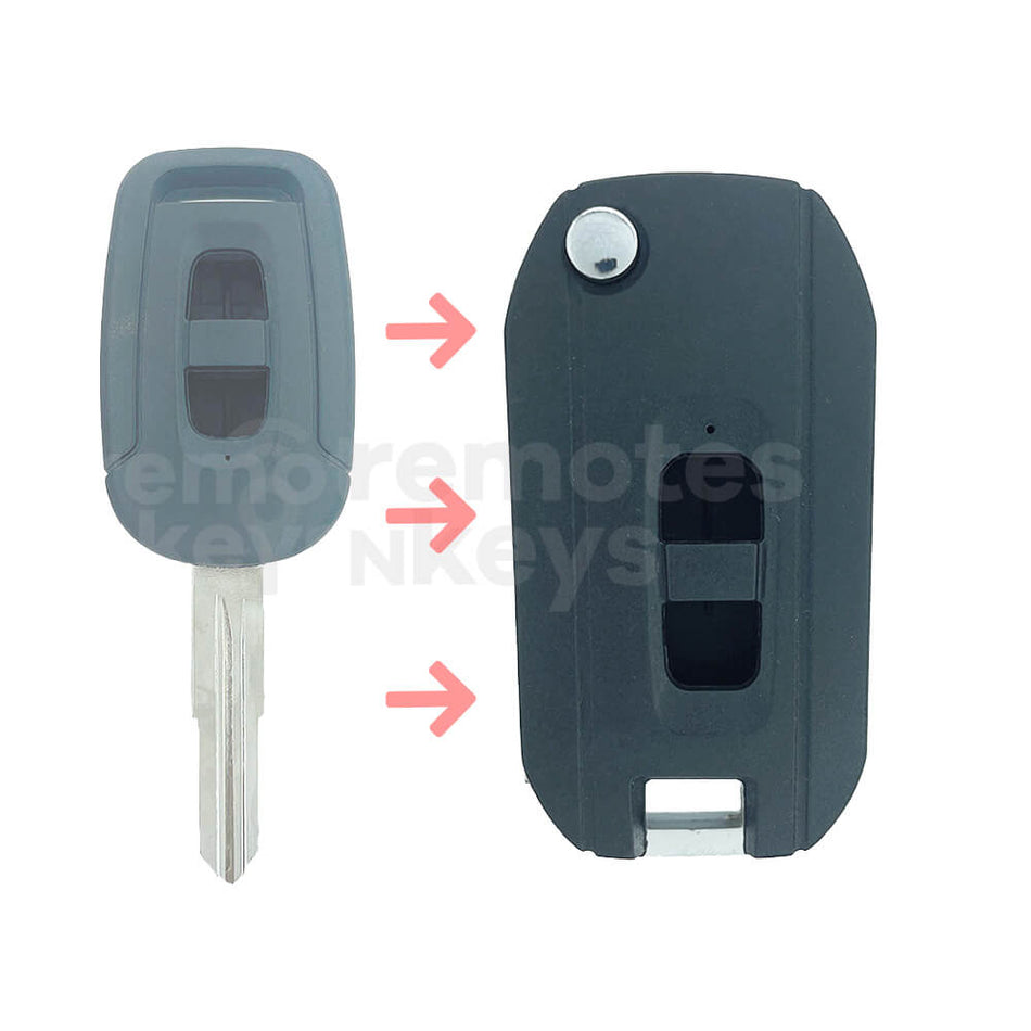 HOLDEN Captiva 2 Buttons Upgraded Flip Remote Key Shell/Case DW05