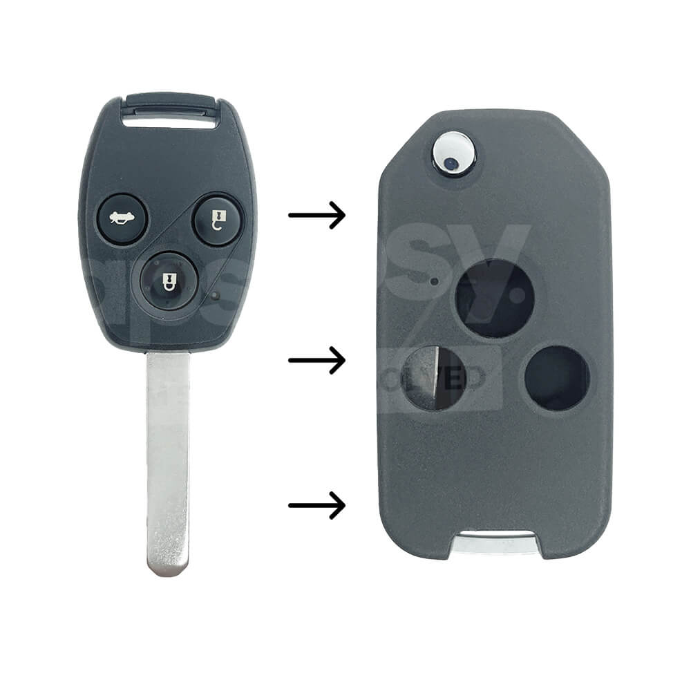 HONDA 3 Buttons Upgraded Flip Remote Key Shell/Case HON66 Blade