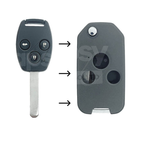 HONDA 3 Buttons Upgraded Flip Remote Key Shell/Case HON66 Blade