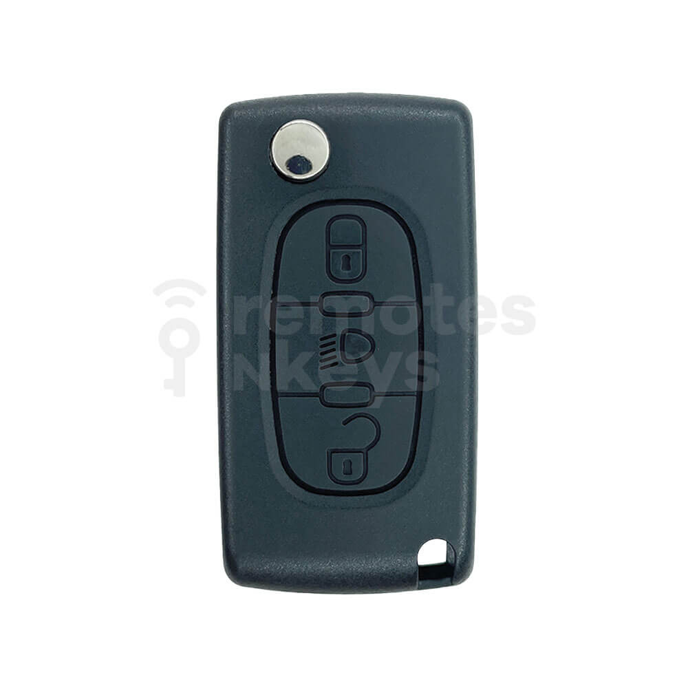 Peugeot/Citroen 3 Buttons Flip Remote Key Shell/Case With Lamp Button HU107T Blade(With Battery Holder)