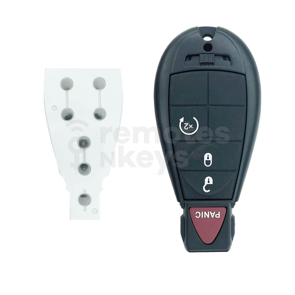 Chrysler Jeep Dodge 3+1 Buttons Smart Remote Key Shell/Case With Remote Start Button