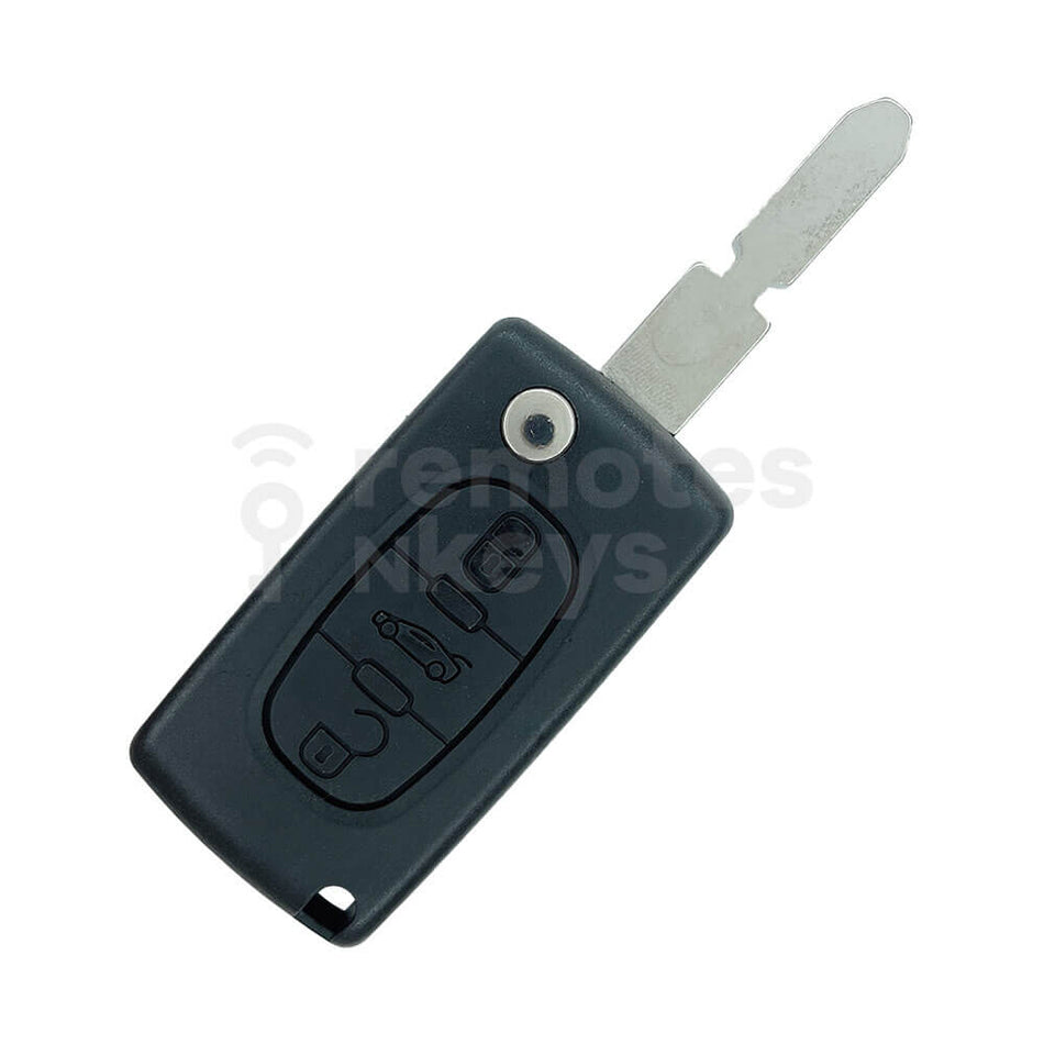 Peugeot/Citroen 3 Buttons Flip Remote Key Shell/Case With Boot Button NE78 Blade