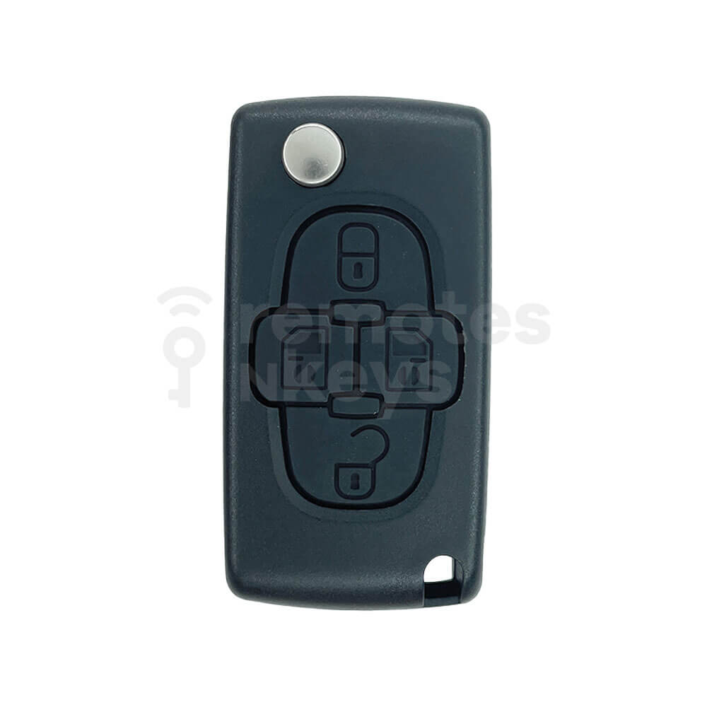 Peugeot/Citroen 4 Buttons Flip Remote Key Shell/Case With Slider Door Buttons HU107T Blade