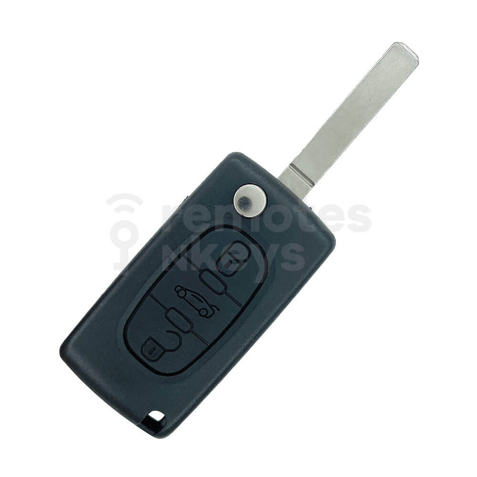 Peugeot/Citroen 3 Buttons Flip Remote Key Shell/Case With Boot Button VA2