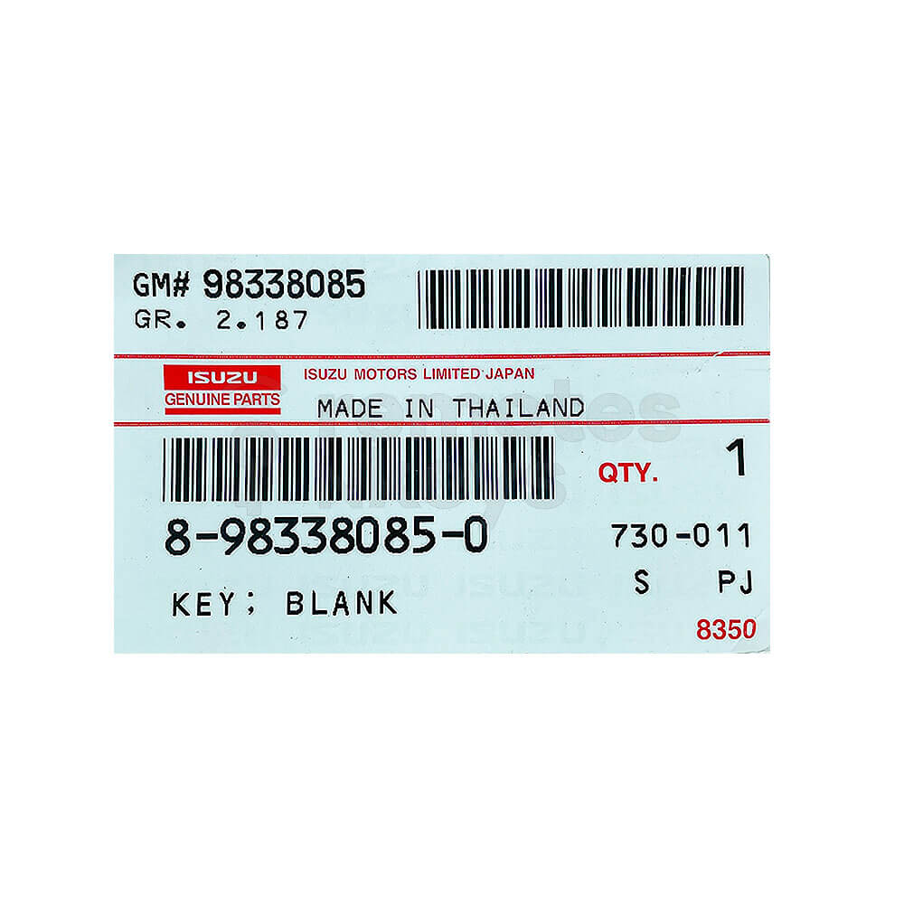 Isuzu/Mazda D-Max/MU-X/BT-50 2019 Smart Remote Key Emergency Blade TOY43R 8-98338085-0