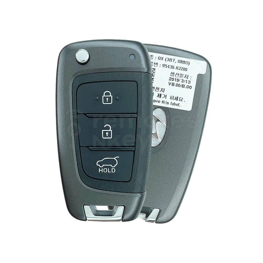 Hyundai Venue 2019-2022 Original 3 Buttons Flip Remote Key 4A 433MHz 95430-K2200 FCC ID: SY5FD1GRGE03